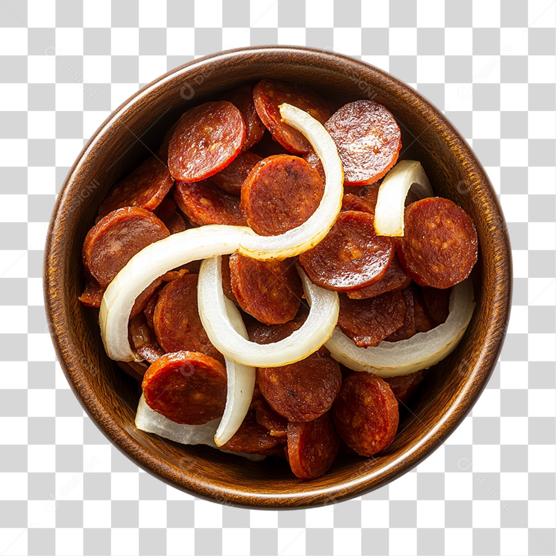 Porção com Pedaços de Linguiças PNG Transparente