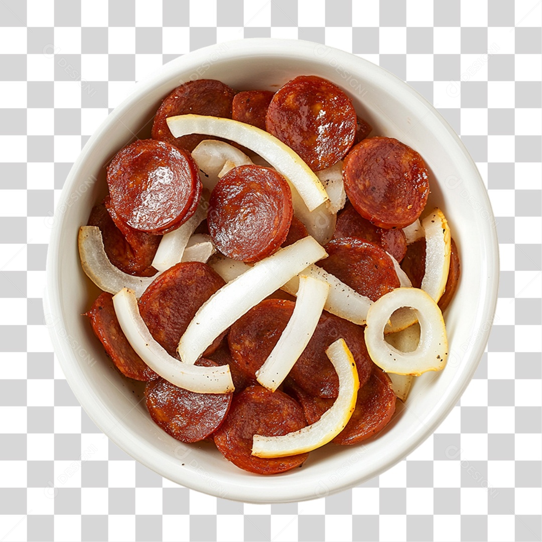 Porção com Pedaços de Linguiças PNG Transparente
