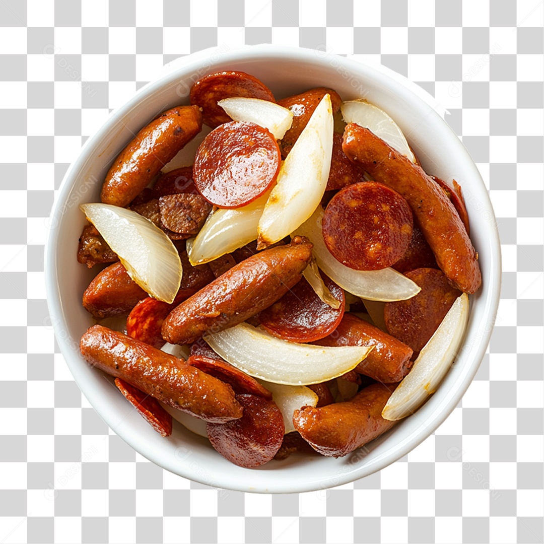 Porção com Pedaços de Linguiças PNG Transparente