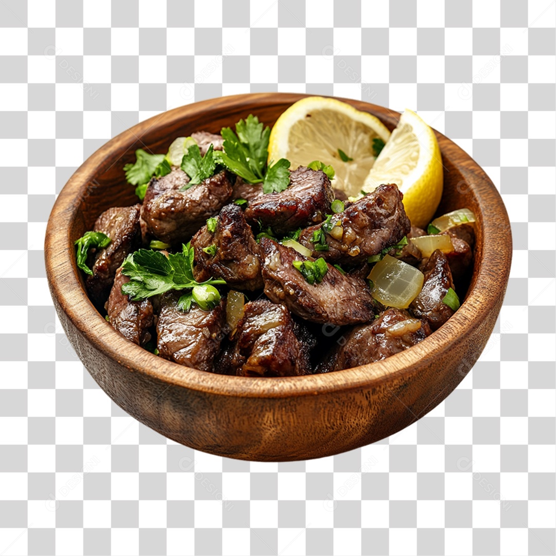 Porção com Pedaços de Carne PNG Transparente