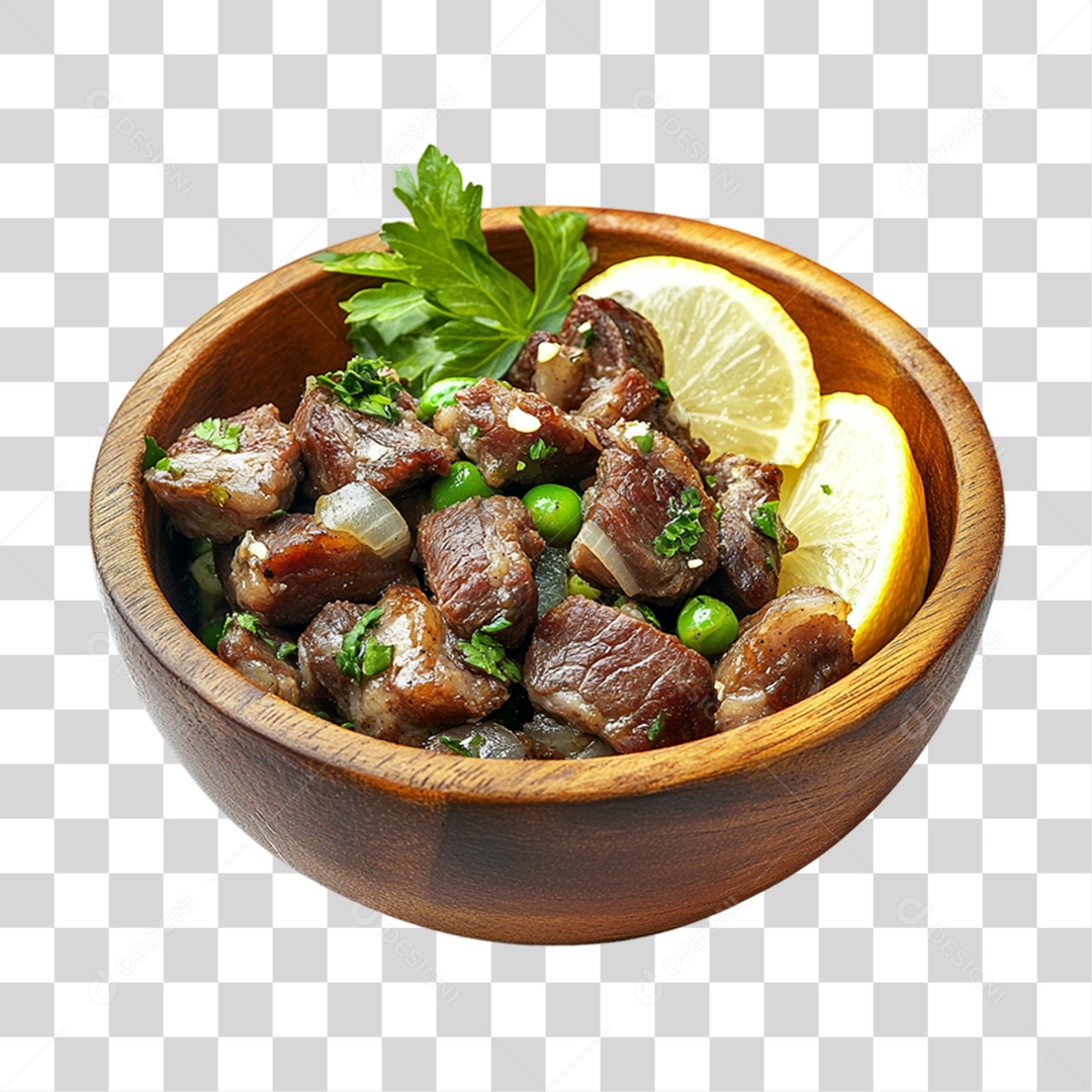 Porção com Pedaços de Carne PNG Transparente