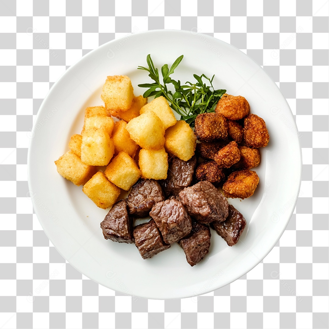 Porção com Pedaços de Carne PNG Transparente
