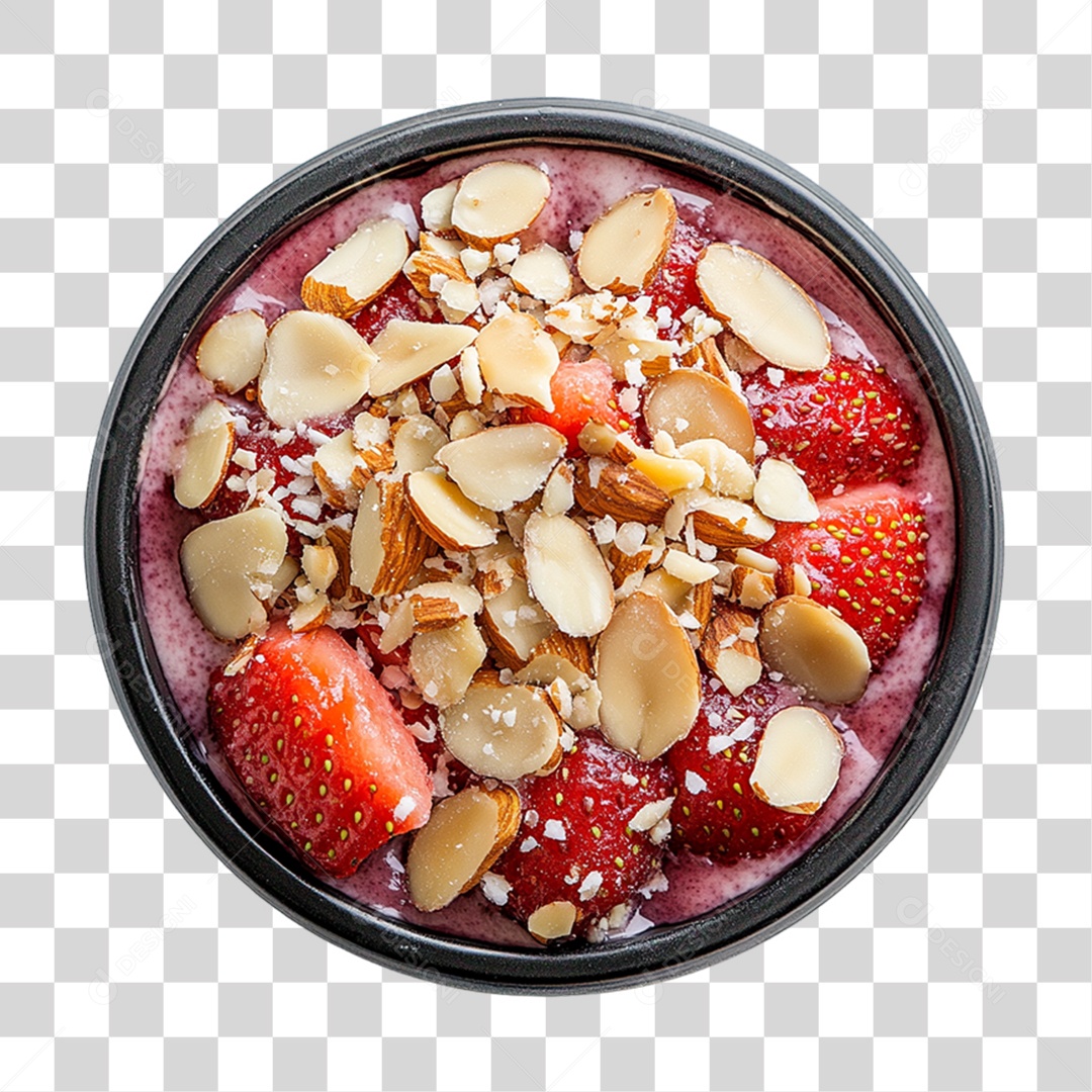 Pote de Açaí com Frutas PNG Transparente