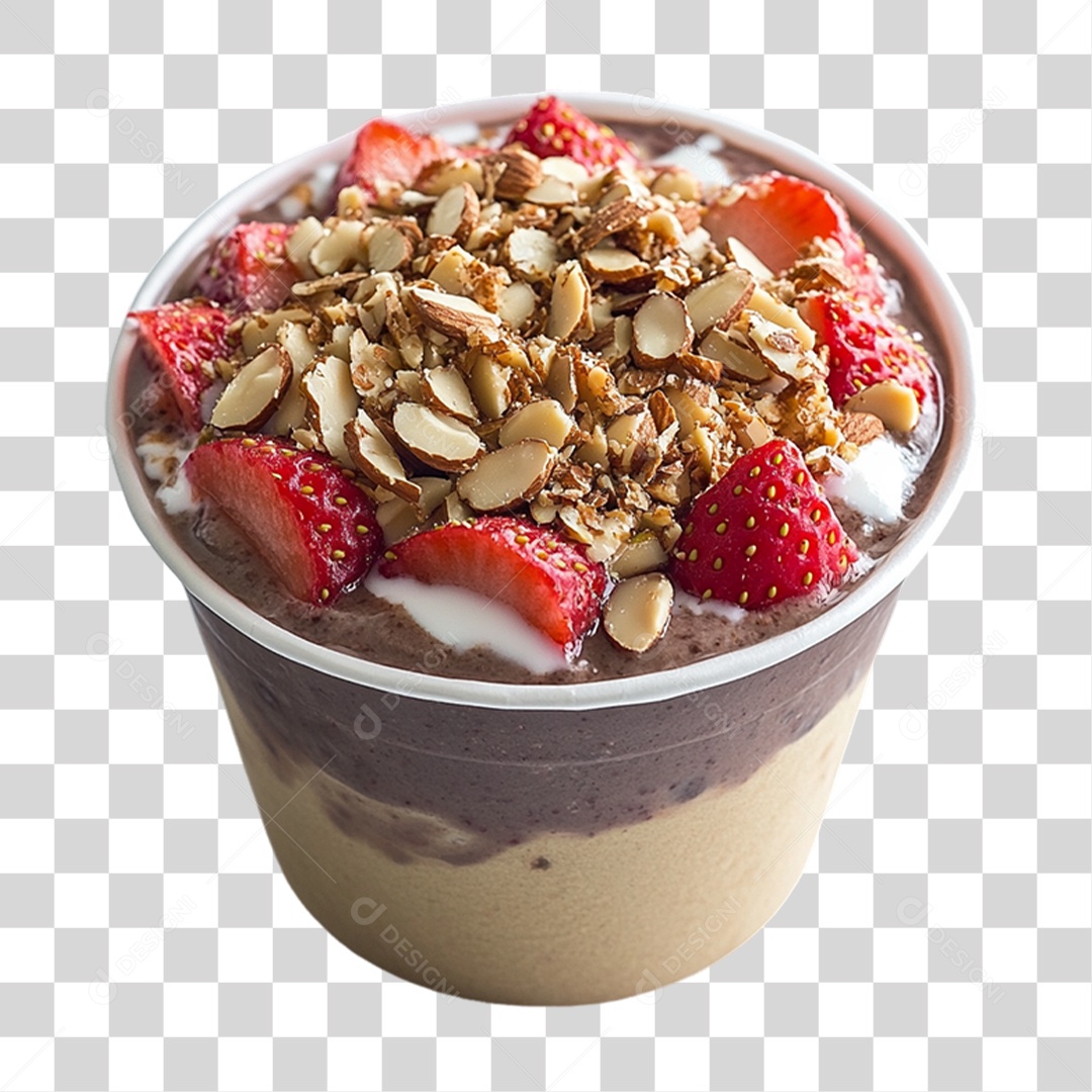 Pote de Açaí com Frutas PNG Transparente