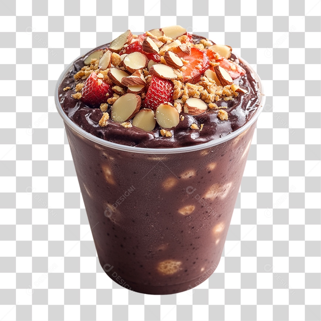 Pote de Açaí com Frutas PNG Transparente