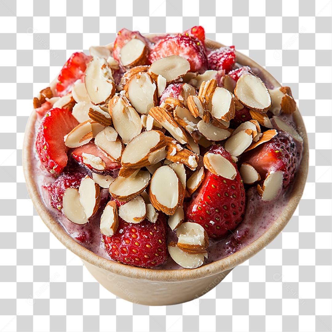 Pote de Açaí com Frutas PNG Transparente