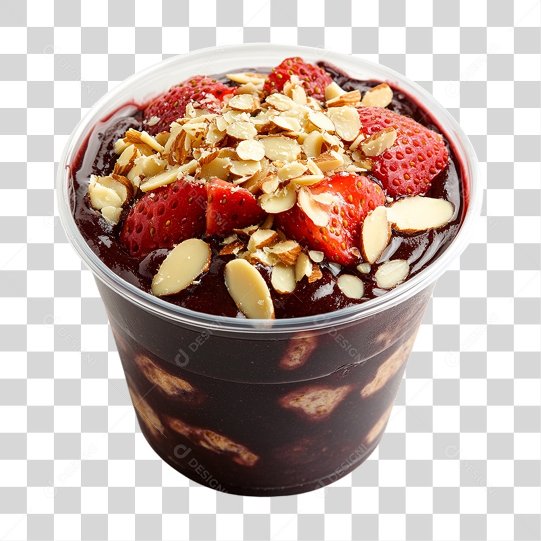 Pote de Açaí com Frutas PNG Transparente