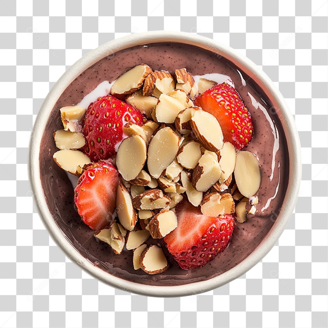 Pote de Açaí com Frutas PNG Transparente