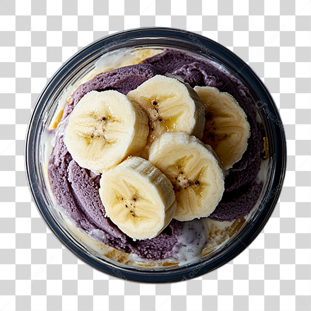Pote de Açaí com Frutas PNG Transparente