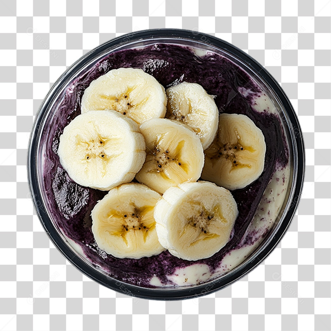 Pote de Açaí com Frutas PNG Transparente