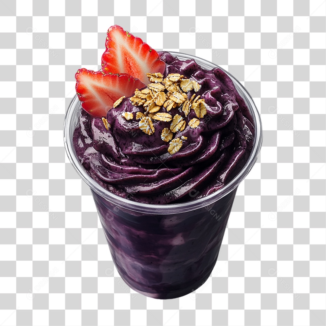 Pote de Açaí com Frutas PNG Transparente