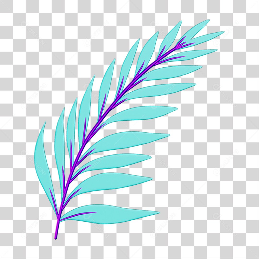 Elemento 3D Folha Decoração Carnaval PNG Transparente