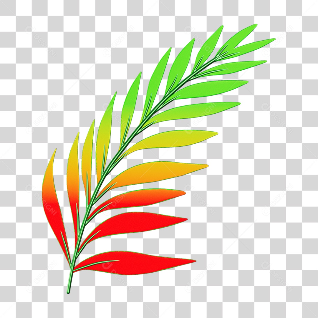 Elemento 3D Folha Decoração Carnaval PNG Transparente