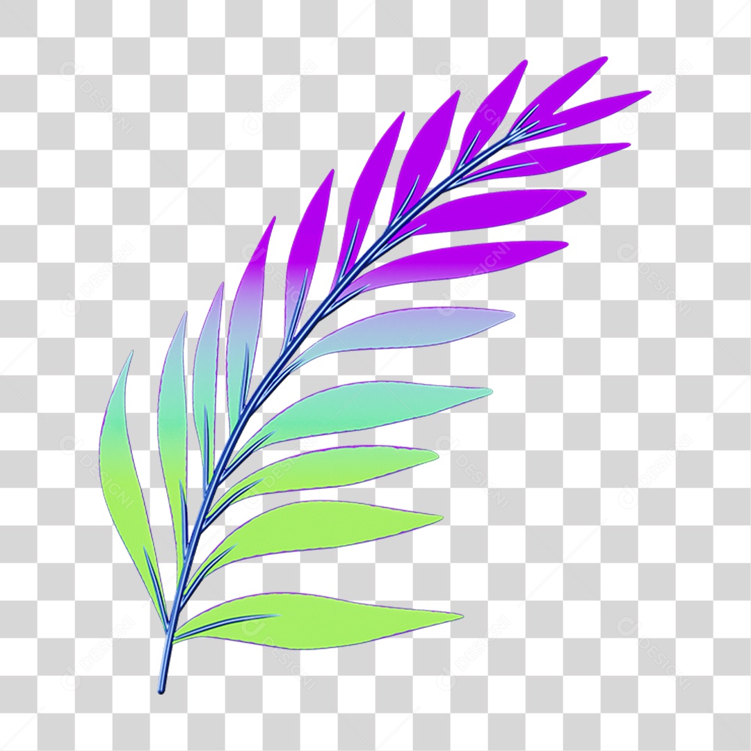 Elemento 3D Folha Decoração Carnaval PNG Transparente