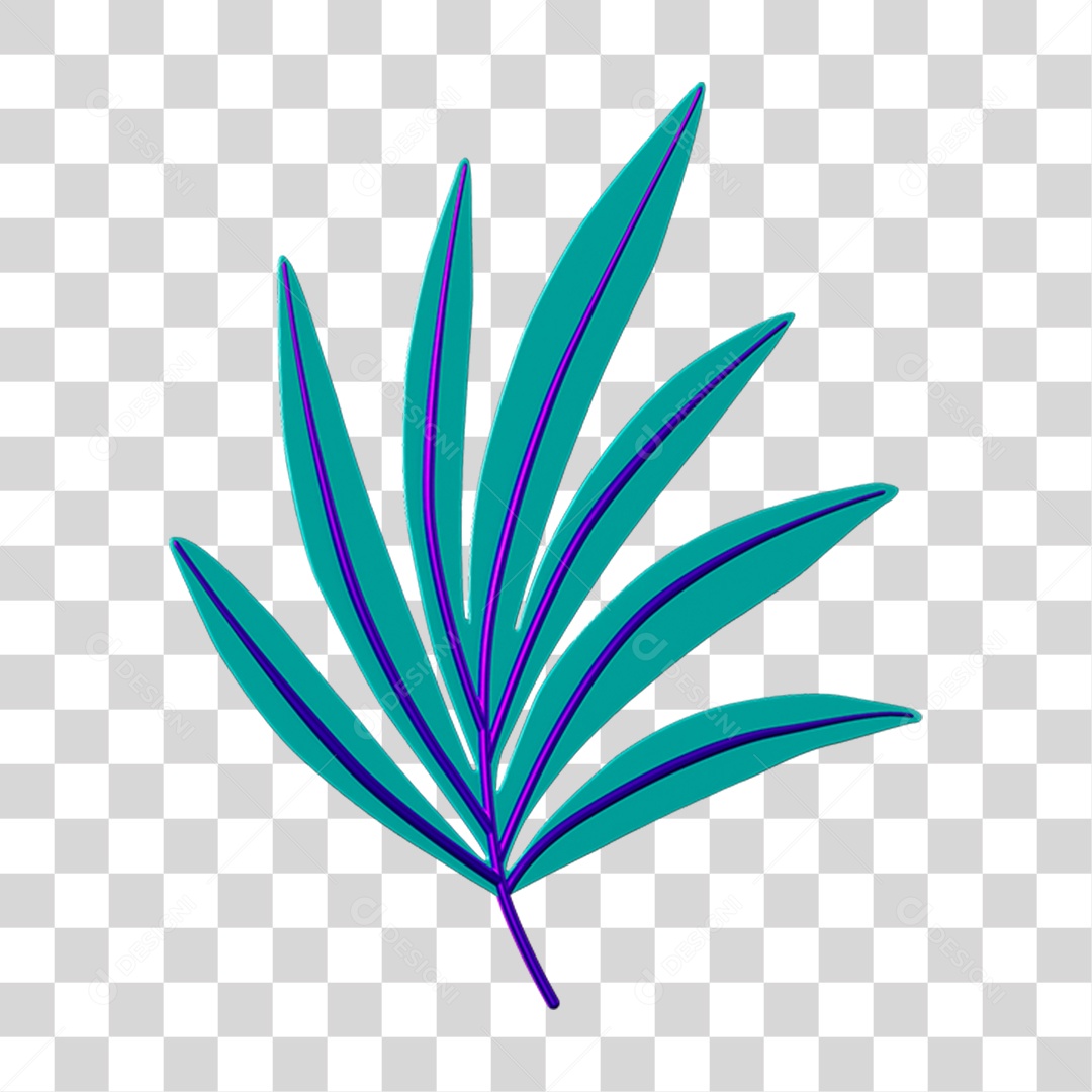 Elemento 3D Folha Decoração Carnaval PNG Transparente