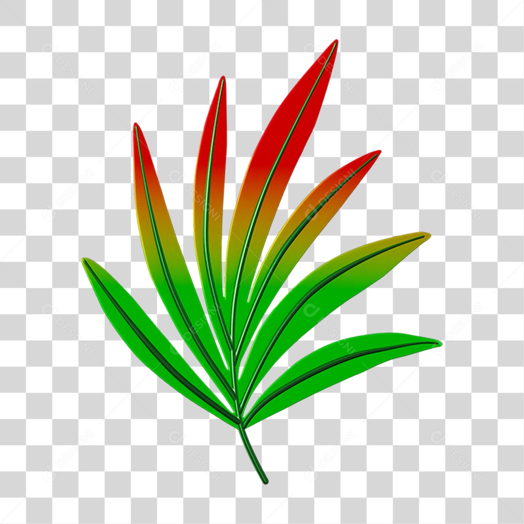 Elemento 3D Folha Decoração Carnaval PNG Transparente