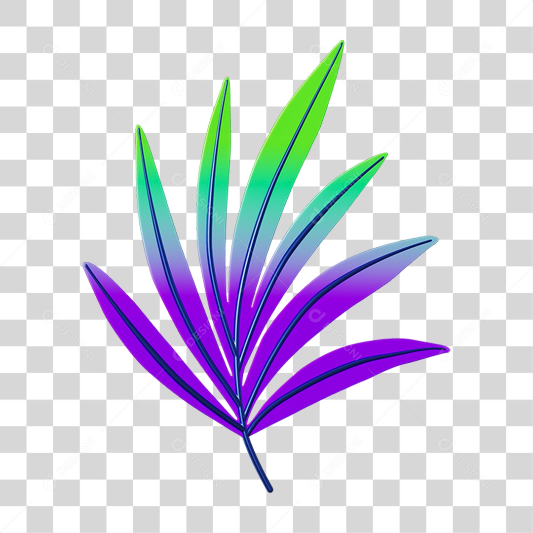 Elemento 3D Folha Decoração Carnaval PNG Transparente