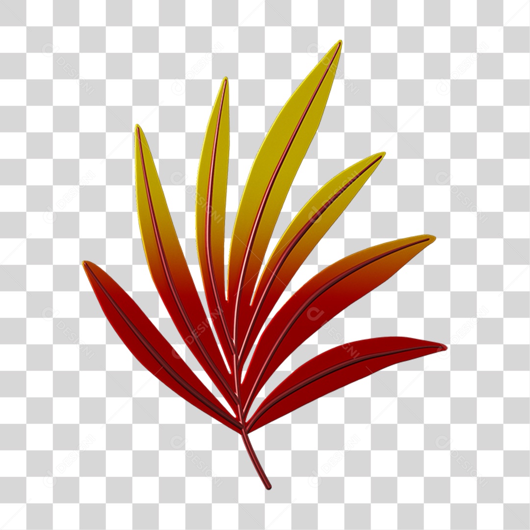 Elemento 3D Folha Decoração Carnaval PNG Transparente