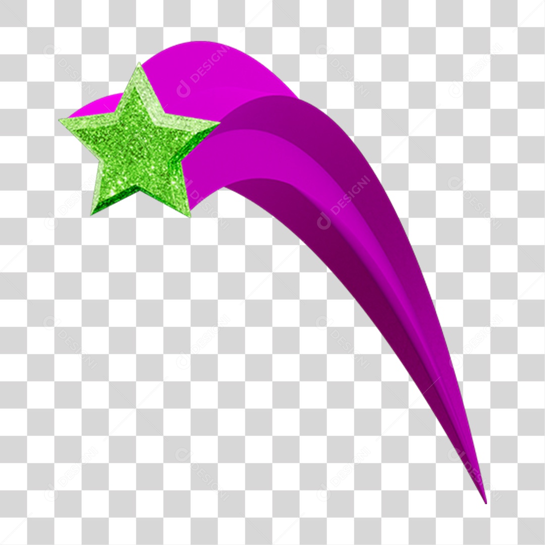 Elemento 3D Estrela Decoração Carnaval PNG Transparente