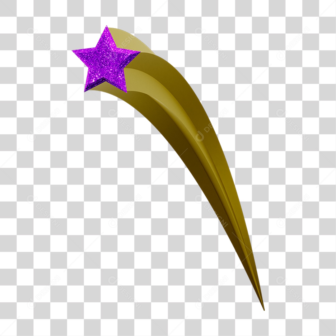 Elemento 3D Estrela Decoração Carnaval PNG Transparente
