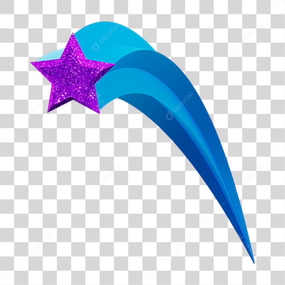 Elemento 3D Estrela Decoração Carnaval PNG Transparente