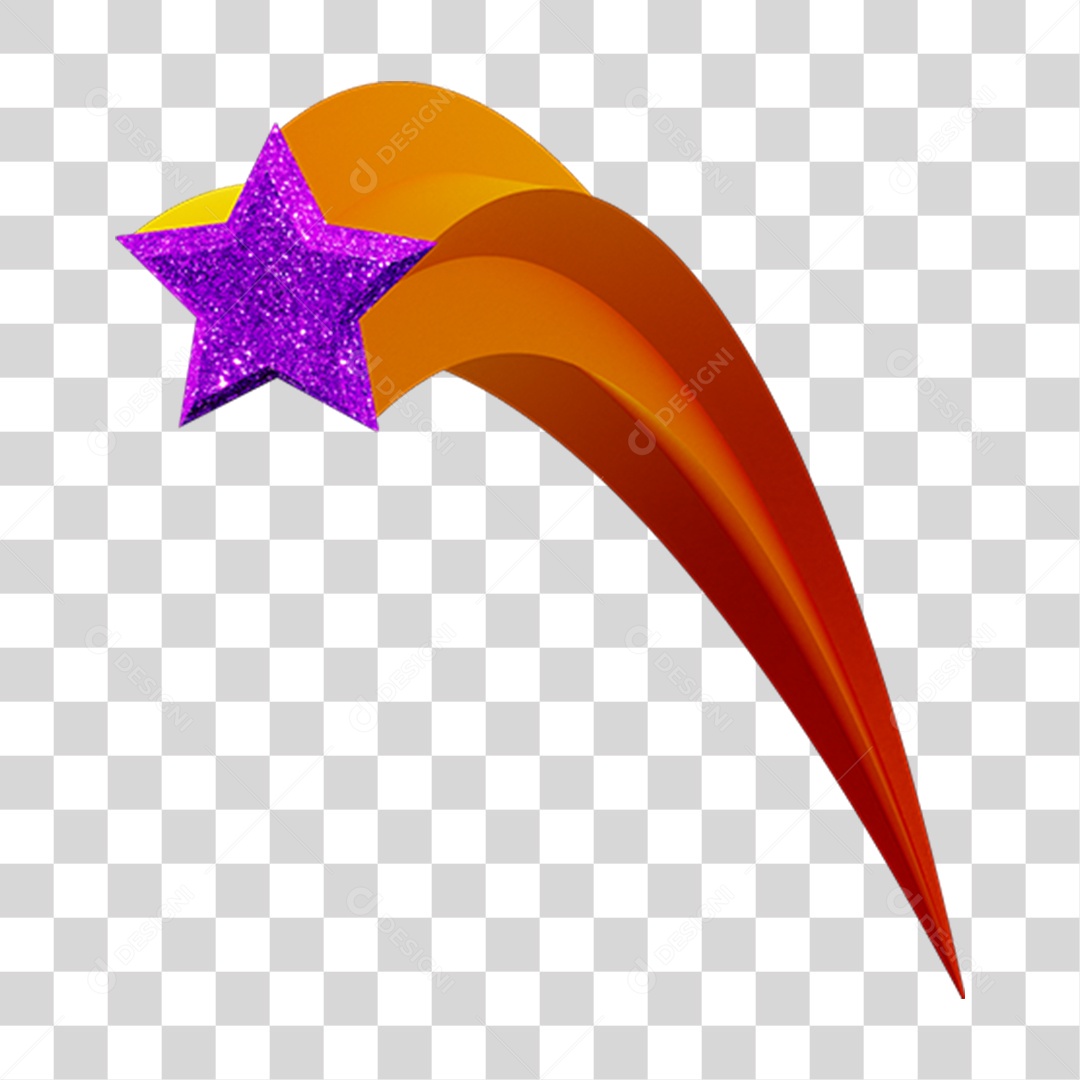 Elemento 3D Estrela Decoração Carnaval PNG Transparente