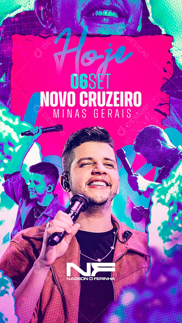 Story Flyer Shows Hoje Social Media PSD Editável