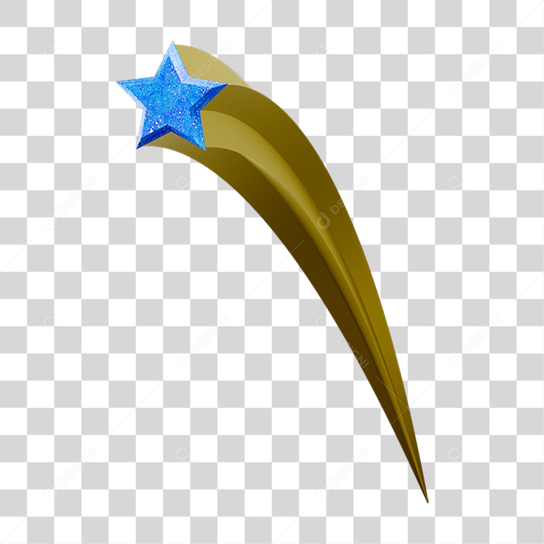 Elemento 3D Estrela Decoração Carnaval PNG Transparente