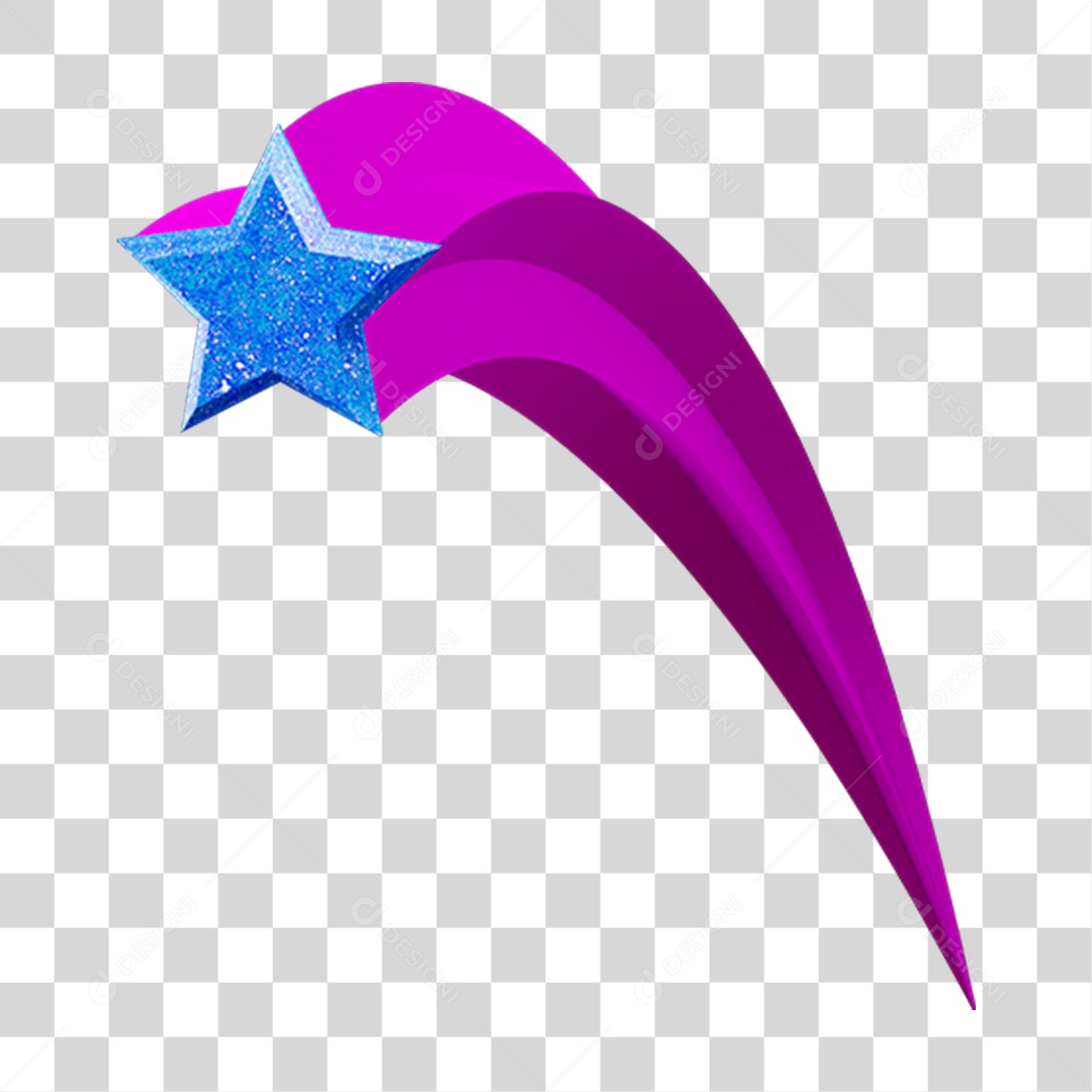 Elemento 3D Estrela Decoração Carnaval PNG Transparente