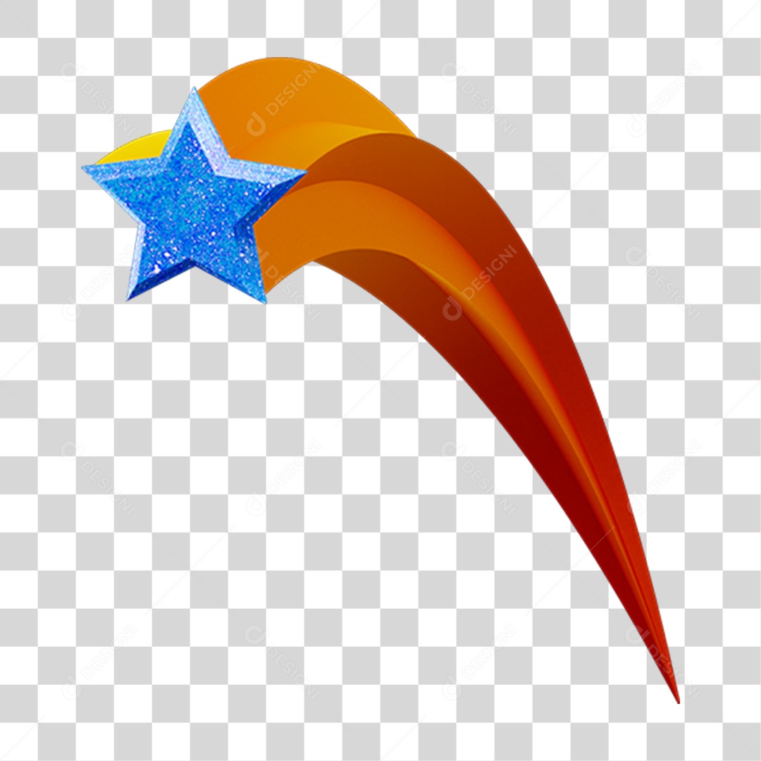 Elemento 3D Estrela Decoração Carnaval PNG Transparente