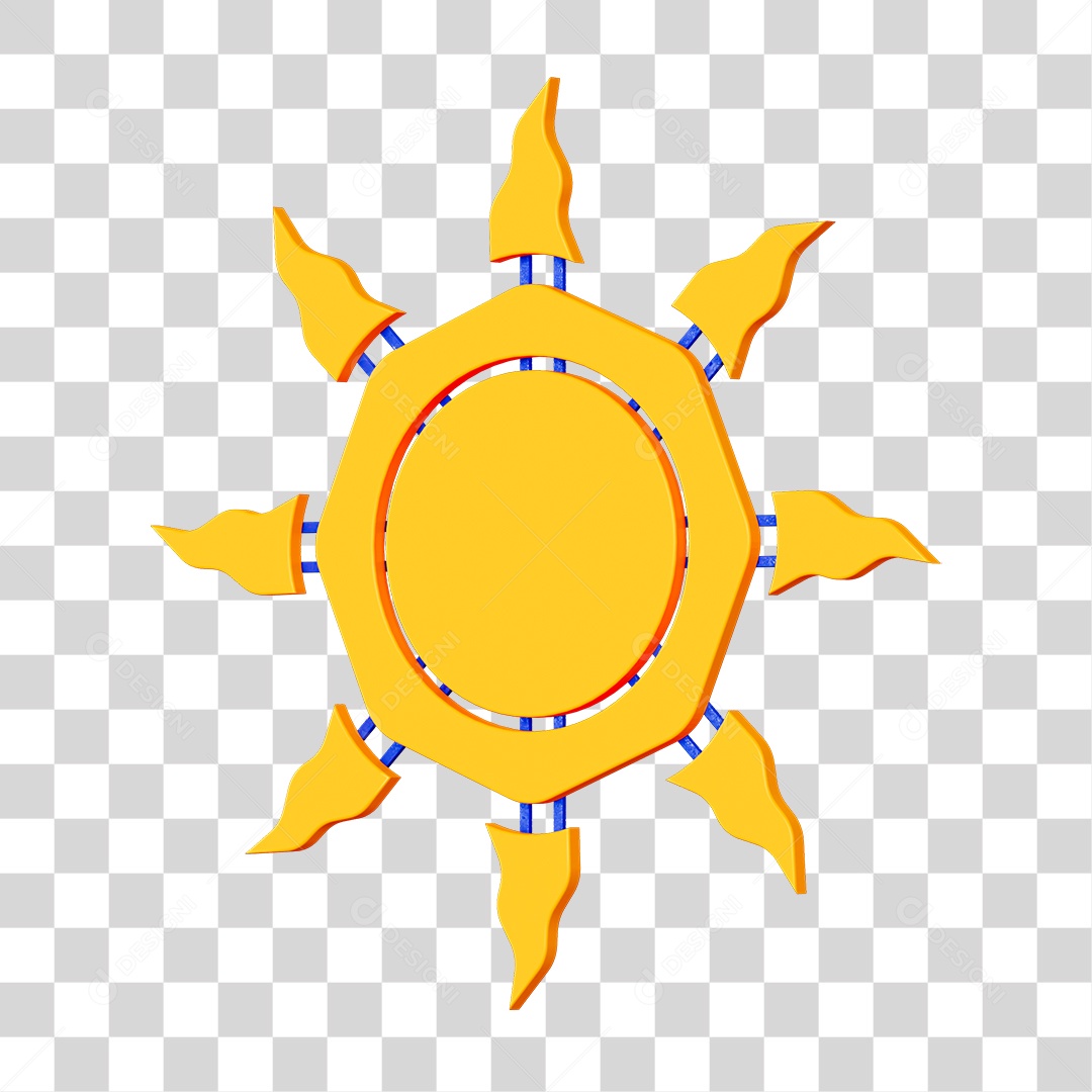 Elemento 3D Painel Sol PNG Transparente