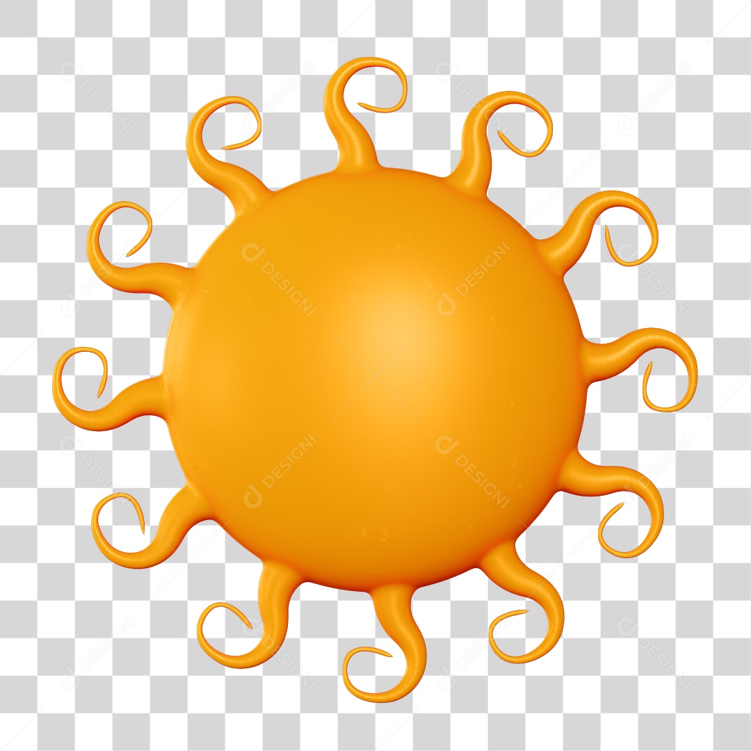 Elemento 3D Sol PNG Transparente