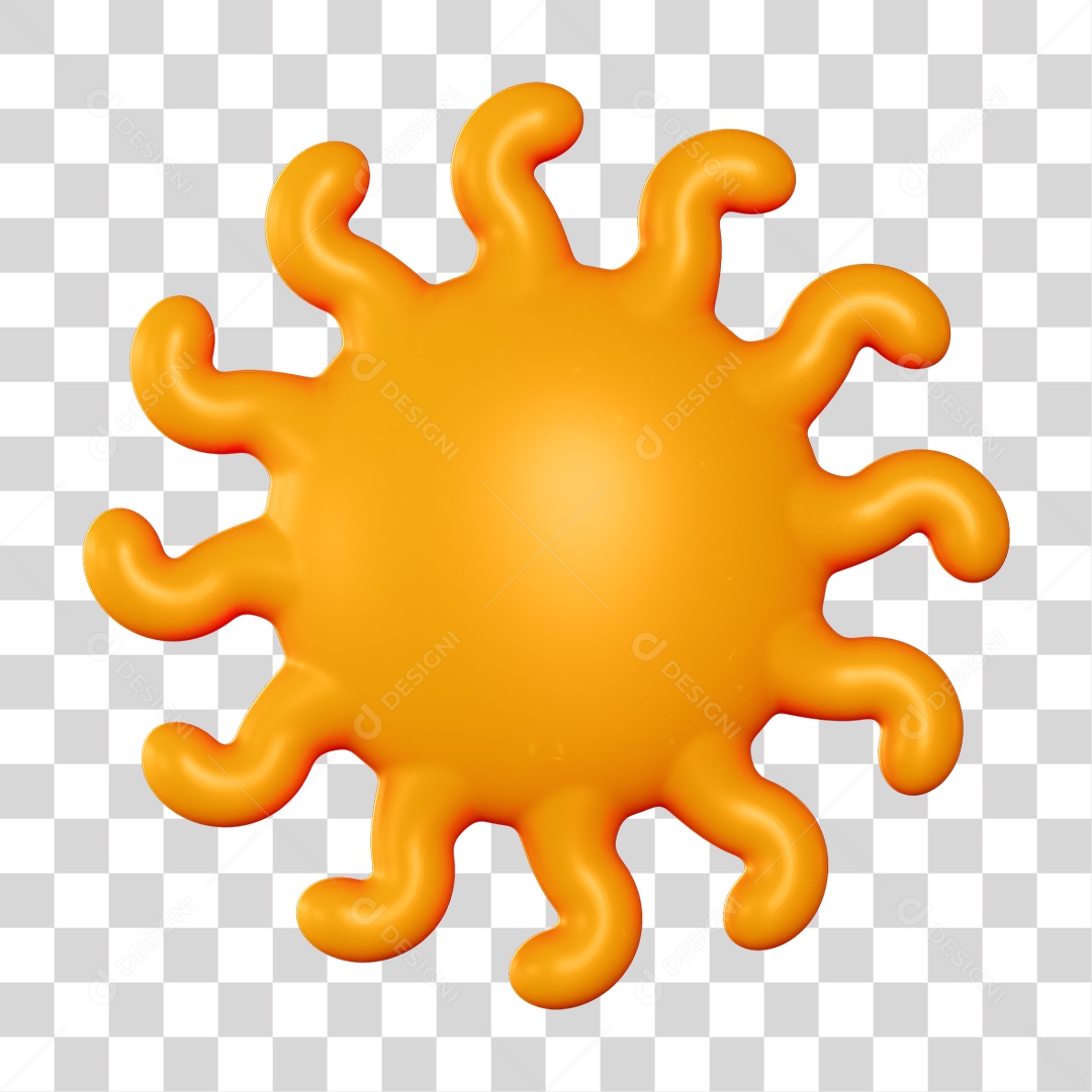 Elemento 3D Sol PNG Transparente