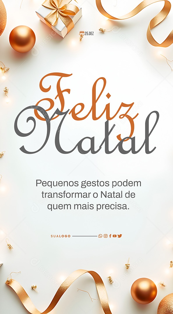 Story Feliz Natal 25 de Dezembro Gestos Transformam Social Media PSD Editável