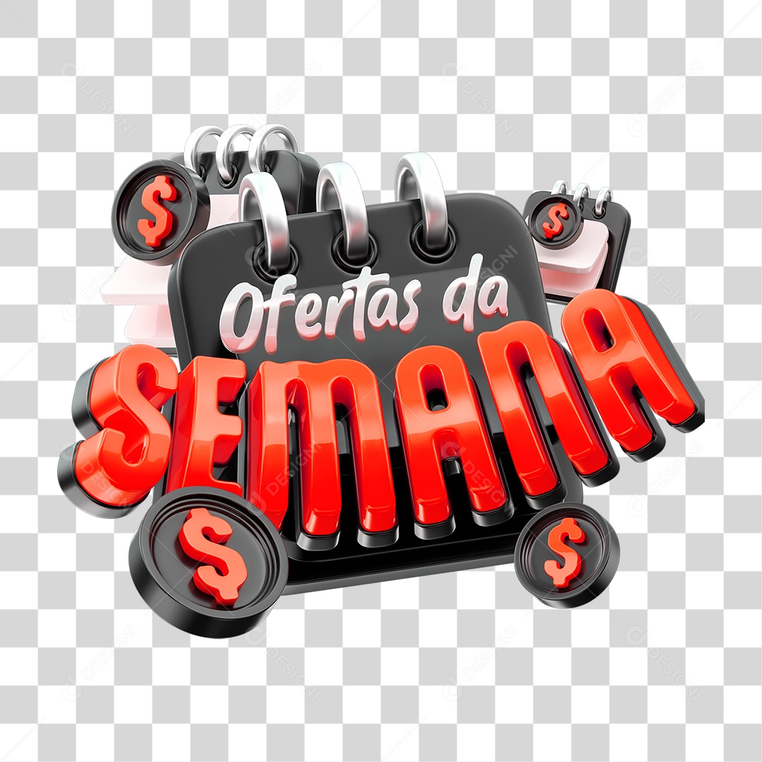 Selo 3D Ofertas da Semana PNG Transparente
