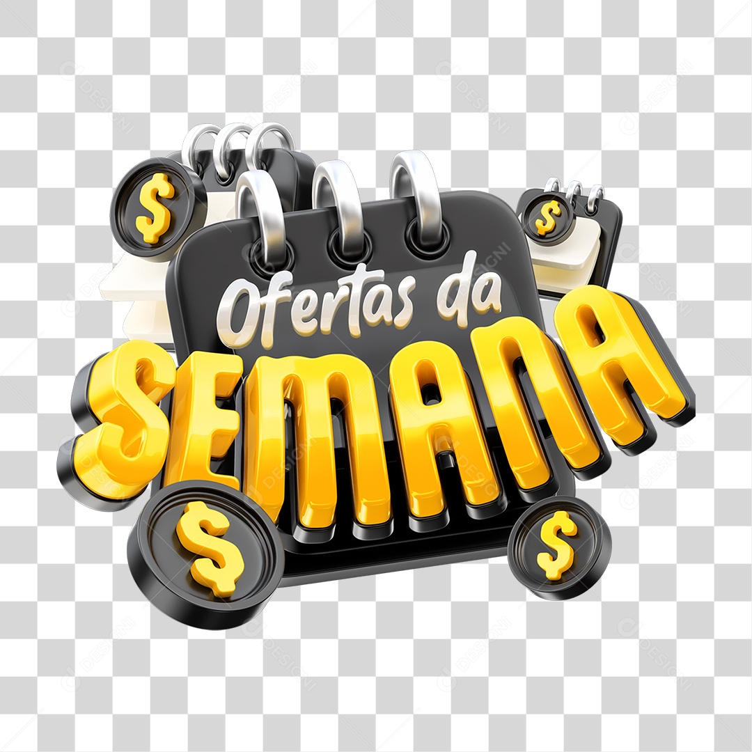 Selo 3D Ofertas da Semana PNG Transparente