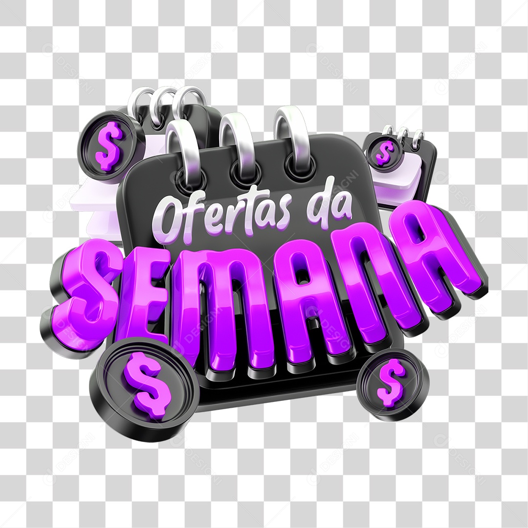 Selo 3D Ofertas da Semana PNG Transparente