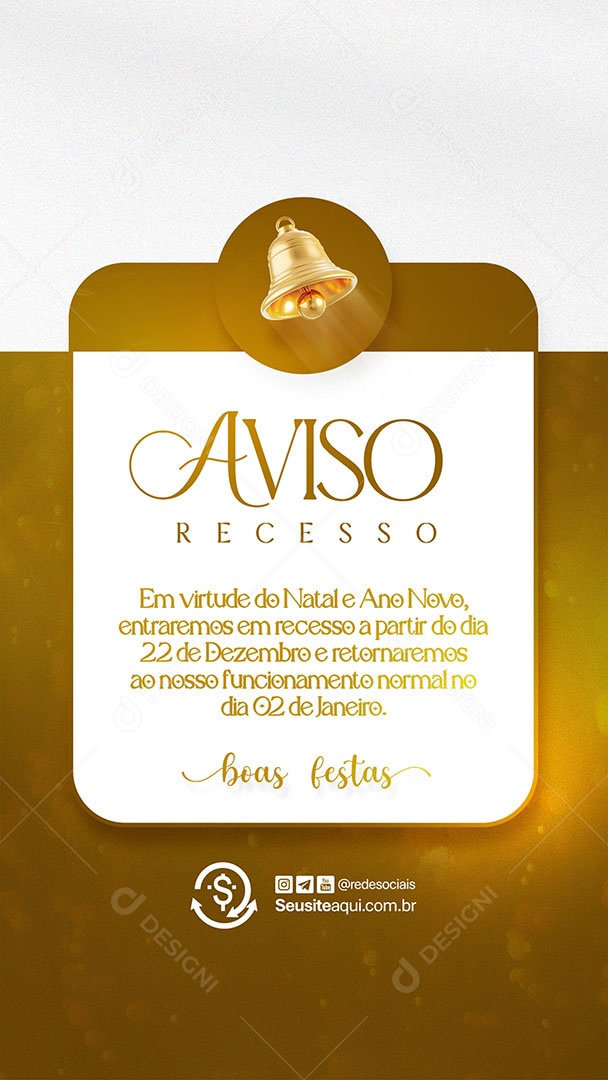 Story Recesso Natal Ano Novo Boas Festas Social Media PSD Editável