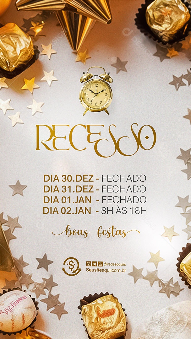 Story Recesso Natal Ano Novo Boas Festas  Social Media PSD Editável