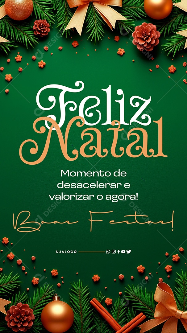 Story Feliz Natal 25 de Dezembro Boas Festas Social Media PSD Editável