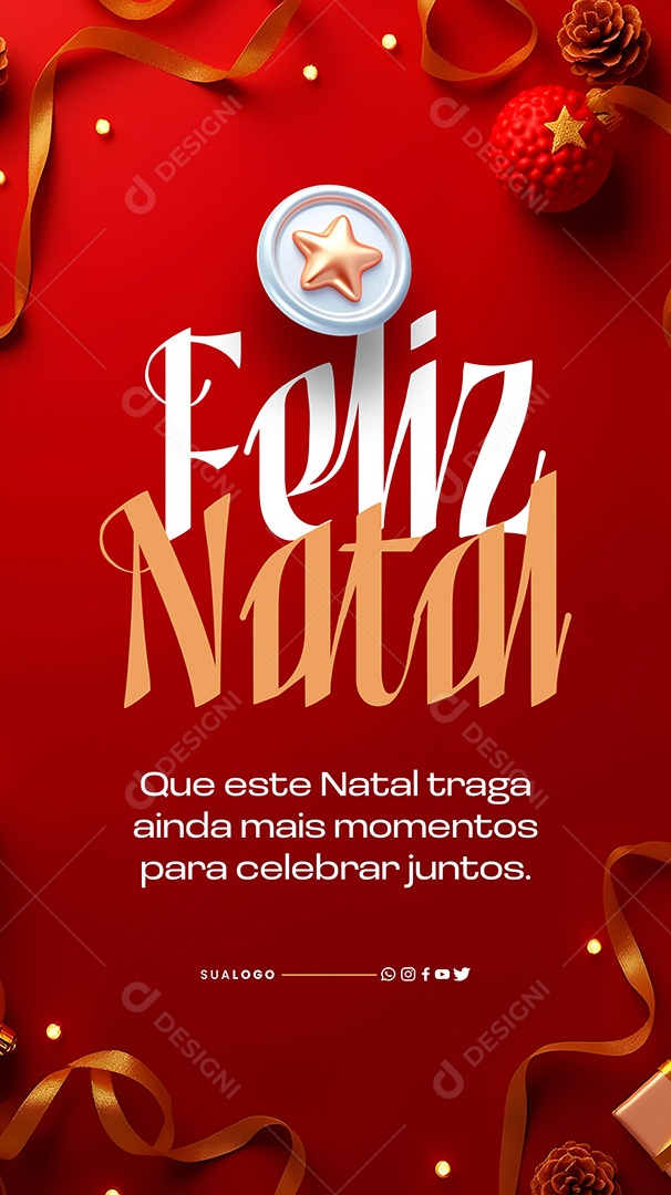 Story Feliz Natal 25 de Dezembro Momentos Juntos Para Celebrar Social Media PSD Editável