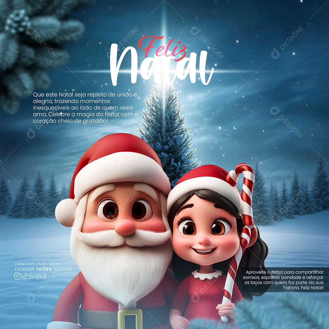 Feliz Natal 25 de Dezembro Social Media PSD Editável