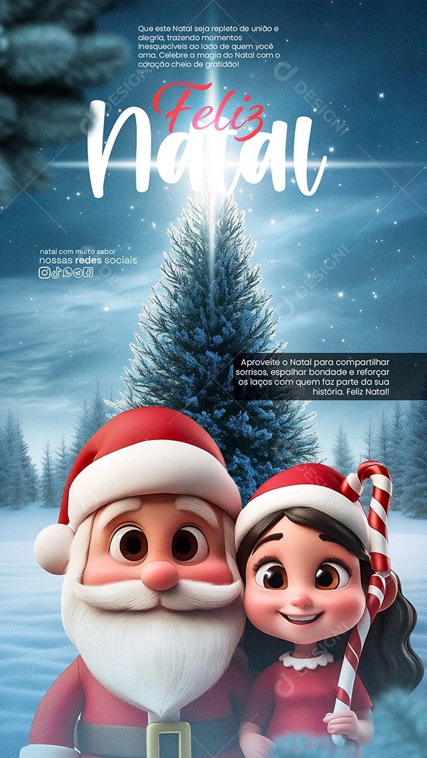 Feliz Natal 25 de Dezembro Social Media PSD Editável