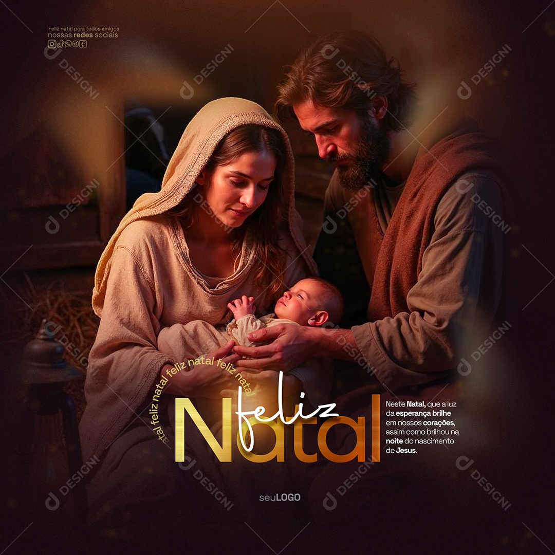 Feliz Natal 25 De Dezembro Panetone Social Media PSD Editável