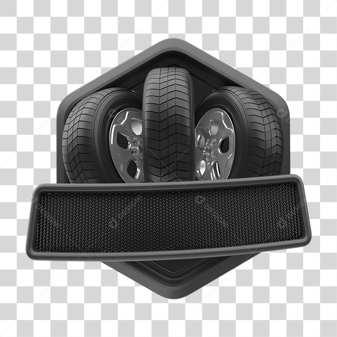 Elemento 3D Placa de Metal Avisos PNG Transparete