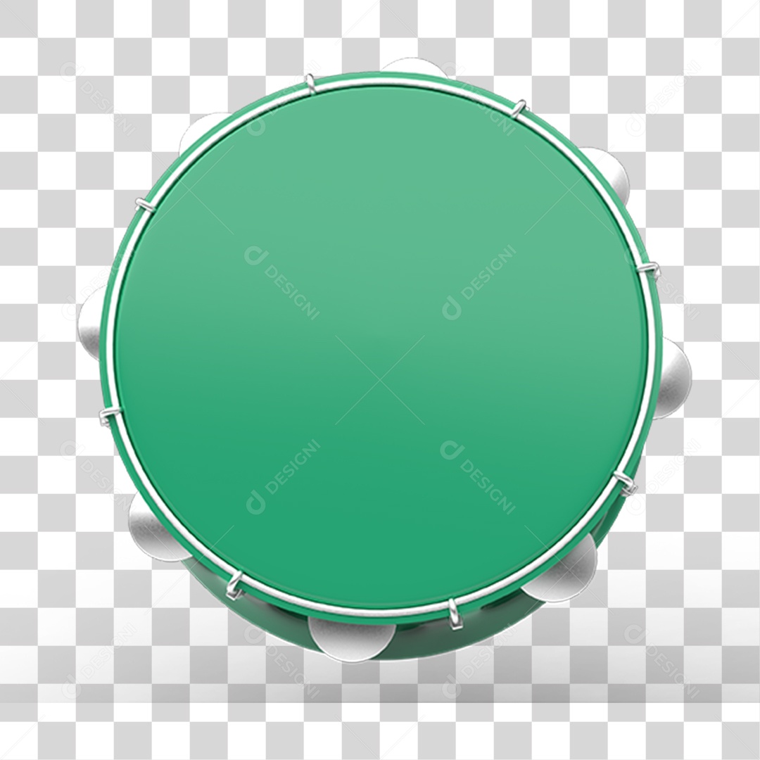 Elemento 3D Pandeiro PNG Transparente