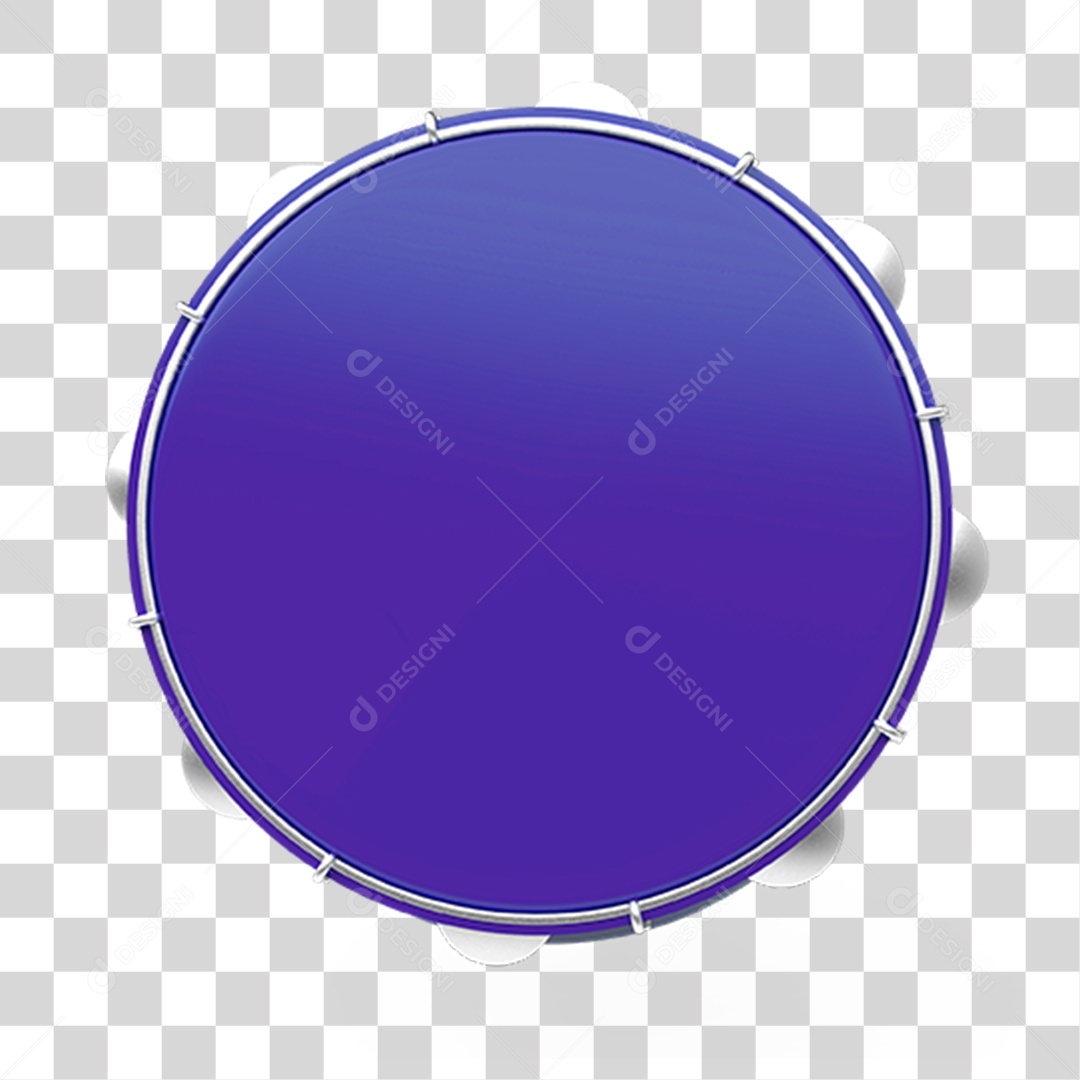 Elemento 3D Pandeiro PNG Transparente