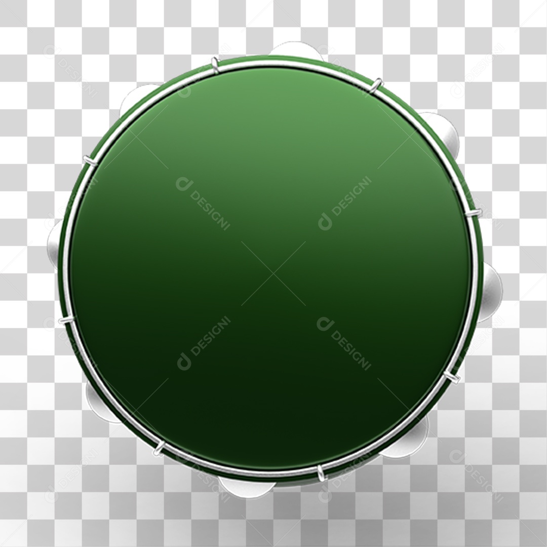 Elemento 3D Pandeiro PNG Transparente