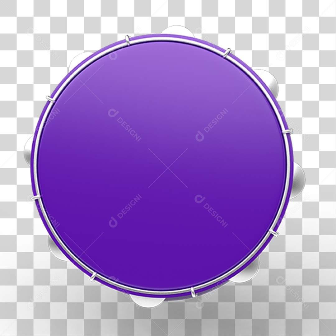 Elemento 3D Pandeiro PNG Transparente