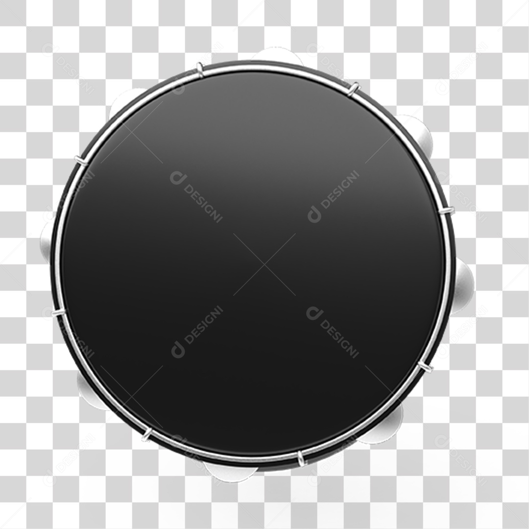 Elemento 3D Pandeiro PNG Transparente